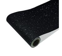 CRE8TIVE Papier Peint Noir Pailleté Papier Adhesif pour Meuble Vinyle Adhesif Papier Adhesif pour Meuble Cuisine Armoire Papier Peint Adhesif Mural Papier Adhésif Décoratif Escaliers 20cm x 200cm