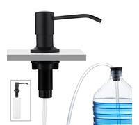 Crea Dish Soap Dispenser for Kitchen Sink,Built in Countertop Kitchen Soap Dispenser Set w./ 39" Tube 17oz Bottle Stainless Steel Pump,Matte Black Hand Soap Dispenser for Bathroom