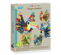Créa facile, Pliages éventails "Oiseaux exotiques", BLEU