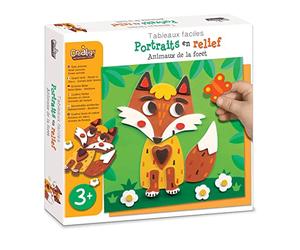 Créa Lign - Coffret de loisirs créatifs - Portraits en relief "Animaux de la forêt", marron