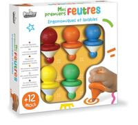 Créa Lign | Mes Premiers Feutres x5 - Dès 12 Mois | Feutres Lavables Bébé | Embout Arrondi | Forme Ergonomique | Encre Adaptée aux Jeunes Enfants | Activité Créative