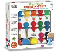Créa Lign¿ Mon 1er Coffret D¿Artiste Kit De Loisirs Créatifs Pour Tout-Petits Dès 12 Mois Feutres, Pinceaux, Crayons Ergonomiques Et Peinture Activité D¿Éveil Artistique Et Motricité Fine
