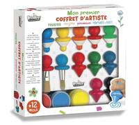 Créa Lign’ | Mon 1er Coffret d’Artiste | Kit de Loisirs Créatifs pour Tout-Petits dès 12 Mois | Feutres, Pinceaux, Crayons Ergonomiques et Peinture | Activité d’Éveil Artistique et Motricité Fine