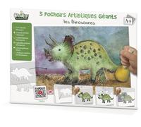 Crea Lign' Pochoirs artistiques géants "Les dinosaures" Vert
