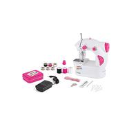 CREA MANIA - Machine à coudre jouet avec pédale, dotée d'une protection de l'aiguille, fil supérieur et inférieur, 2 vitesses, 18 accessoires et adaptateur - Jeux pour enfants et jouets.