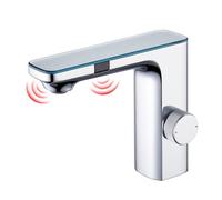 CREA Mitigeur de Salle de Bains Infrarouge, Robinet Lavabo Automatique à Infrarouge, Robinet Lavabo de Salle de Bains Infrarouge, Mitigeur Lavabo Touchless, Chrome