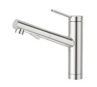 CREA Robinet Cuisine avec Douchette Extractible, Mitigeur Cuisine avec 2 Modes de Jet, Robinet Évier Cuisine Pivotant à 120°, Robinet Mitigeur Cuisine, Acier inox Brossé