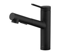 CREA Robinet Cuisine avec Douchette Extractible, Robinet Évier avec 2 Modes de Jet, Robinet Pivotant à 120°, Mitigeur Monocommande Évier, Noir Mat