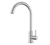 CREA Robinet Cuisine Eau Froide Uniquement, Robinet pour Jardin ou Cuisine, Robinet Évier de Cuisine en Acier Inox 304