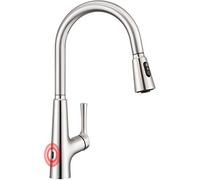 CREA Robinet Cuisine Infrarouge, Mitigeur Cuisine Automatique à Infrarouge, Robinet Cuisine avec Douchette Extensible, Robinet Évier de Cuisine Touchless avec 3 Modes de Jet, Acier Inoxydable