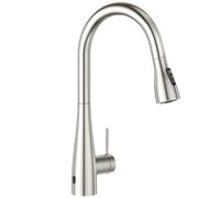 CREA Robinet de cuisine à capteur infrarouge en acier inoxydable avec douchette extensible - Pivotant à 360° - Mitigeur monocommande pour évier de cuisine - Brossé