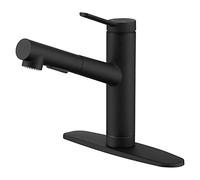 CREA Robinets de bar de cuisine, robinet d'évier de cuisine noir, pulvérisateur extractible utilitaire, petite barre humide, trou de poignée unique, évier commercial moderne pour camping-car, robinet