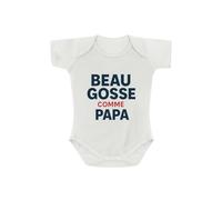 Créa03 Body/bodie blanc 100% coton Beau Gosse comme Papa naissance, 1 mois, idée cadeau homme, noel, anniversaire, fete des pères, annonce grossesse, naissance