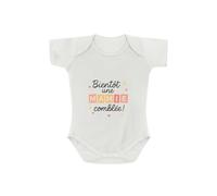 Créa03 Body/bodie blanc 100% coton Bientot une Mamie comblée 1 mois, idée cadeau femme, annonce, grossesse, bébé, grand mère, grand parent