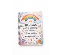 Créa03 Carnet de Notes à Spirale A5, Merci AVS pour ta Gentillesse, 100 Pages lignées, idée cadeau fon d'année scolaire, aide, atsem, aesh, maitre, maitresse, merci