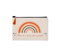 Créa03 Trousse/Pochette Merci de m'avoir aidé à Grandir 100% Coton, idée Cadeau, Fin d 'année Scolaire, maitresse, AVS, Atsem, Nounou