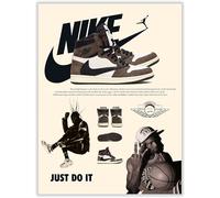 CREAARO Poster Hypebeast Sneaker sans cadre - Affiche de chaussures Hypebeast pour chambre de garçons et d'hommes - AJ-Travis Scott - Art mural peinture de chaussures 30,5 x 40,6 cm