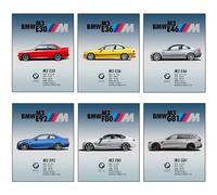 CREAARO Posters M3 Lot de 6 affiches pour chambre à coucher, bureau ou garage, E30 E46 E92 F80 G81, sans cadre, 20,3 x 25,4 cm