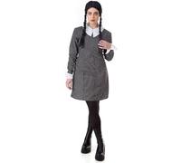 Creaciones Llopis Addams Costume de mercredi pour femme - Robe de mercredi Addams - Taille S - Taupe