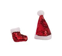 Creaciones Llopis Bonnet de Père Noël avec paillettes 18 cm