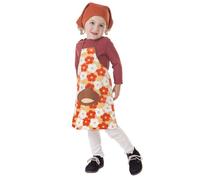 Creaciones Llopis Costume de châtaignière avec tablier à grandes fleurs Taille 3 (7-9 ans), couleur orange
