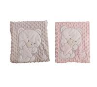 Creaciones Llopis - Plaid Double 100 x 75 Ours brodé Vison Boîte Cadeau Peluches et poupées doudoudous, Couleur (Multicolore) (25451)