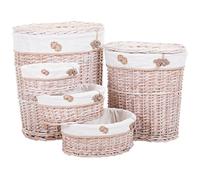 Creaciones Meng Paniers de Linge et cuevanos Ovala. en Osier Buff Set 5 pièces