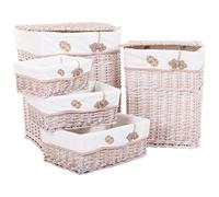 Creaciones Meng Paniers de Linge et cuevanos Rec. en Osier Buff Set 5 pièces