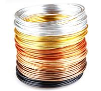 Creacraft 30 mètres fil aluminium "automne doré" - 6 bobines de 5m pour perlage et bijoux (différentes couleurs) (2 mm)