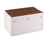 Creahappy Camp Box Organiseur de Coffre de Rangement Multifonctionnel Pliable 36L Grande Capacité Boîte de Rangement de Camping en Plein Air Étanche Empilable Grande Capacité Bac de(Blanc(5 Portes))