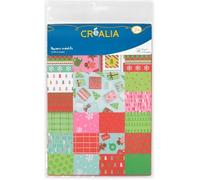 Créalia 100 feuilles de papiers créatifs 80g/m² à découper à coller à plier et gommettes Noël