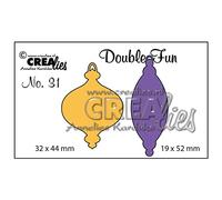Crealies Lot de 31 pochoirs de découpe double fun Motif boules de Noël B