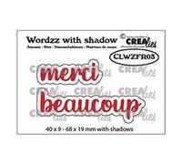 Crealies Wordzz with shadow dies Merci beaucoup