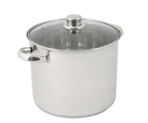 Crealys 502383 Traiteur en Inox Couvercle Verre 9 L + Diamètre: 24 cm