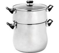 Crealys 505707, Couscoussier Acier Inoxydable 8 litres, Diamètre 22 cm - Poignées thermorésistantes, couvercle verre - Tous feux dont induction