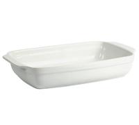 Crealys 512729 Plat à Four Rectangulaire avec Anses Céramique Blanc 31 x 18,5 x 5,5 cm