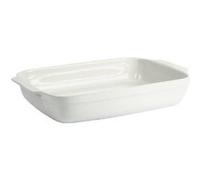 CREALYS 512732 PLAT À FOUR RECTANGULAIRE AVEC ANSES CÉRAMIQUE BLANC 36,5 X 23,5 X 6,5 CM Blanc G