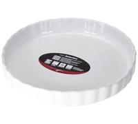 Crealys Moule à tarte 512734 en céramique 28 cm Blanc Compatible lave-vaisselle