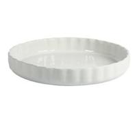 Crealys Moule à tarte 512734 en céramique 28 cm Blanc Compatible lave-vaisselle