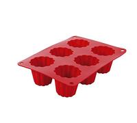 Crealys Moule à cannelés 513012 Silicone Rouge