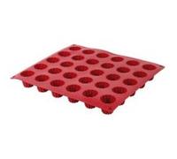 CREALYS 513107 MOULE 30 MINI CANNELÉS EN SILICONE ROUGE SILICONE 29,4 X 26,8 CM Rouge G