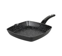 Crealys 529426 Poêle à griller en aluminium forgé 24 x 24 cm Gamme GRANITY - Revêtement intérieur anti-adhésif effet pierre sans PFOA - Grill à viande Tous feux dont Induction