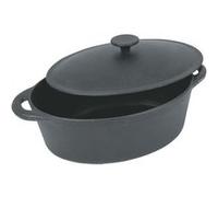 CREALYS GOURMET Cocotte ovale en fonte dacier emaillee - L 37 cm - 9 L - Noir - Tous feux dont induction Noir G