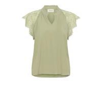 Cream - Blouse en dentelle avec col en V et manches en dentelle - Femme - Blouses et Chemises - Vert - Taille: 40 FR