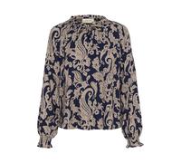 Cream - Chemisier Bleu Paisley avec Manches Bouffantes - Femme - Blouses et Chemises - Multicolore - Taille: 38 FR
