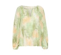 Cream - Chemisier Vert Aquarelle Manches Bouffantes - Femme - Blouses et Chemises - Vert - Taille: 38/40 FR