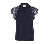 Cream, Femme, Blouses et Chemises, Bleu, Taille: 38 FR Blouse en dentelle avec col en V et manches en dentelle