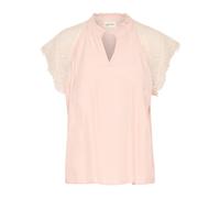 Cream - Chemisier en dentelle avec encolure en V et manches en dentelle - Femme - Blouses et Chemises - Beige - Taille: 38 FR