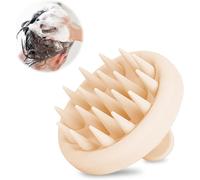 Cream Coloured Scalp Massage Brush Silicone Massager for Shampoo,Cleansing,Exfoliating and Stimulating Hair Growth