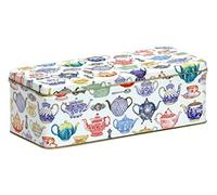 Cream Cracker/Cookie/Biscuit Tin - Long, Deep Rectangular Kitchen Tin - TEAPOTS DESIGN - 9.5 by Really Nice
